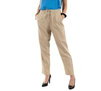 ONLY ONLCARO-POPTRASH Easy Linen BL PNT Pantalones de Lino, Oxford Tan, L / 32L De Las Mujeres