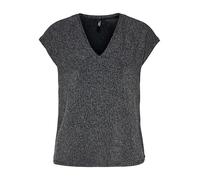 ONLY Onlcarol S/S V-Neck Glitter Top Box JRS, Negro, L