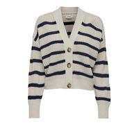 ONLY Onlcarolnice - Cardigan de Punto para Mujer, Pumice Stone/Stripes:Navy Blazer, XS