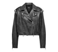 ONLY ONLCASEY Faux Leather Washed Biker OTW Chaqueta, Phantom/Detail:Washed, S para Mujer