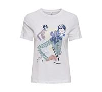 ONLY Onlceline Life Reg S/S Top para Mujer, Color Blanco Brillante, Talla M
