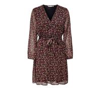 Only Onlcera Life Vestido Corto 3/4 para Mujer, WVN Noos, Vestido Diario con Cuello en V y cinturón en la Cintura (1 Unidad), Negro, S