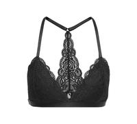 Only Onlchloe Encaje Padded Racer Bralette Acc Onlchloe Lace Padded Racer Bralette Acc Mujer (Paquete de 1), Negro, XS