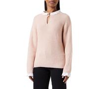 ONLY Onlcila L/S Mix Highneck Pullover CC Knt Suéter pulóver, Rosa Smoke/Detail:w. Cloud Dancer Woven, M para Mujer