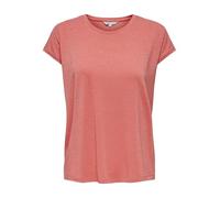 ONLY Onlclaudia S/S Glitter Stripe Jrs Top Básico con Cuello En V Y Detalle De Brillo, Rosa salmón (Georgia Peach), XXL Mujeres