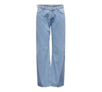ONLY Onlcobain Reg Wide Colour Bl Dnm CRO Pantalones, Mezclilla De Color Azul Claro, 29W x 32L para Mujer