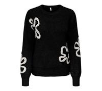 ONLY Onldaisy LS Stitch O-Neck Knt, Negro, L para Mujer