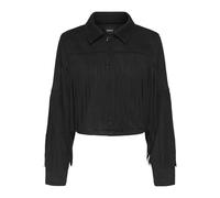 ONLY Onldiane Life Faux Suede Fringes OTW para Mujer, Negro, L, Negro, L