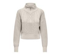 ONLY Onldoritta LS Cable Zip High Neck Knt Jersey de Punto, Piedra Pumice, XS para Mujer