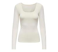 ONLY Onlea L/S Deep Neck Top JRS Camiseta de Manga Larga para Mujer, Cloud Dancer, M