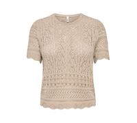 ONLY Onlelke Life SS Structure O-Neck Knt Nca, Oxford Tan, L Mujeres