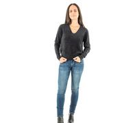 ONLY Onlella Piumo L/S-Jersey con Cuello en V Suter Pulver, Negro, M para Mujer