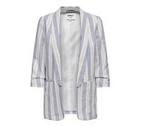 ONLY Onlelly-Caro 3/4 Linen Blazer TLR Noos, English Manor/Stripes:Cloud Dancer & Gray Violet, 40 para Mujer