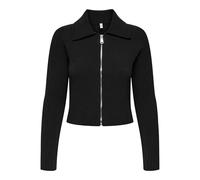 ONLY Onlelly Life LS Polo Zip Cardigan CC Knt, Negro, L para Mujer
