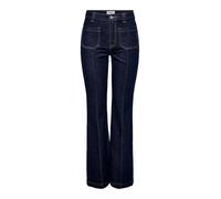 ONLY Onlemily HW Flared Rinse DNM Mae, Dark Azul Denim, 28W / 32L