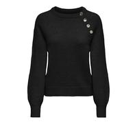 ONLY ONLEmma - Jersey de Punto para Mujer con Botones Decorativos, Negro, XL