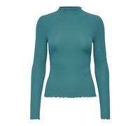 ONLY Onlemma L/S High Neck Noos Jrs Top de Cuello Alto de Corte cómodo con Volantes Femeninos, Verde petróleo, XL Mujeres