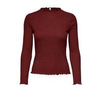 ONLY Onlemma Life LS Glitter Top JRS Noos para Mujer, Color marrón Oscuro, Talla M, Marrón Madder, M