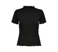 Only Onlemma S/S Highneck Top Noos Jrs - Camiseta de Manga Corta para Mujer, Negro, XS