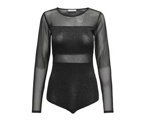 ONLY Onlesther Glitter L/S Body JRS para Mujer, Negro, x_s, Negro, x_s