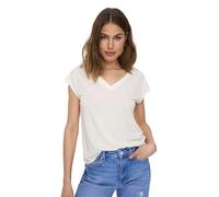 ONLY ONLFREE Life S/S Mod.V-Neck Top JRS Noos Camiseta, Cloud Dancer, M para Mujer
