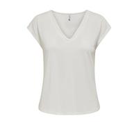 ONLY ONLFREE Life S/S Mod.V-Neck Top JRS Noos, Camiseta Mujer, Cloud Dancer,