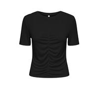 ONLY Onlfree Life S/S O-Neck Gatherng Top Jrs, Negro, M Mujeres