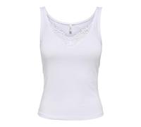 Only Onlfrida Lace S/L Top CS Jrs, Blanco Brillante, M para Mujer