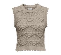 ONLY Onlfrida Life SL Structure Nca Knt Top De Punto con Cuello O Y Detalle De Concha, Gris, XL Mujeres