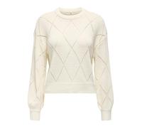 ONLY Onlgeenas LS Structure O-Neck CC Knt Suéter pulóver, Cloud Dancer, L para Mujer
