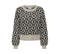 ONLY ONLGEO Life L/S Pullover KNT, suéter de Punto Mujer, Oatmeal/Pattern:Melange/Black Melange,