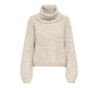 ONLY Onlgila Life LS Rollneck BF Knt, Blanco y Gris, S para Mujer