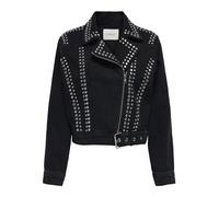 ONLY Onlgilla LS Stud Dnm Biker Jacket CRO Chaqueta, Negro, XS para Mujer