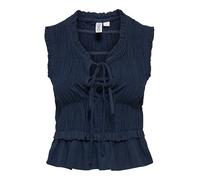 ONLY Onlgoa S/S Linen Bl Frill Top CC Pnt, Blazer Azul Marino, S Mujeres