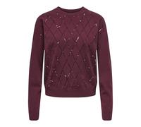 ONLY Onlhalifax LS Sequins O-Neck Knt, Zinfandel, M para Mujer