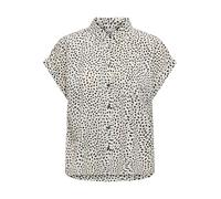 ONLY Onlhannover Life S/S Shirt Wvn Top Relajante de Manga Corta con Cierre de Botones, Cloud Dancer, S Mujeres
