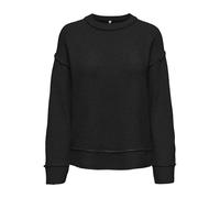 ONLY Onlhazel LS Detail O-Neck BF Knt, Negro, XL para Mujer
