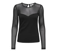 ONLY Onlheart-Becki L/S Mix Top Wvn, Negro, XS Mujeres