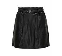 Only Onlheidi Faux Leather Belt Skirt CC OTW Falda de Piel sintética, Negro, S