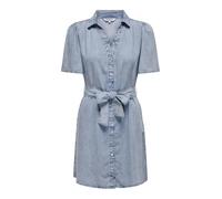 ONLY Onlhelena SS Belted Dnm Dress Qyt Vestido Corto, Mezclilla De Color Azul Claro, XL Mujeres