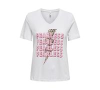 ONLY Onlhenny Life Reg S/S V-Neck Top Box JRS, Blanco Brillante, L