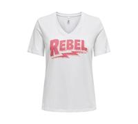 ONLY Onlhenny Life Reg S/S V-Neck Top Box JRS, Blanco Brillante, S