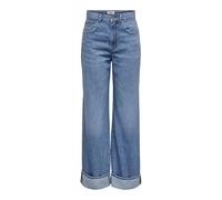 ONLY Onlhope Ex HW Wide Fold Up DNM PIM, Medio De Mezclilla Azul, 31W / 32L