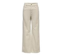 ONLY Onlhope Global Ex HW Wide Cord PNT - Pantalones de Cintura Alta para Mujer, Avena, 36W x 32L