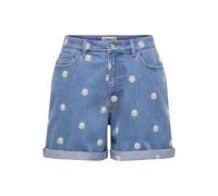 Only Onlhush MW Emb Fold Up Shorts Dnm, Media Blue Denim, X-Large para Mujer