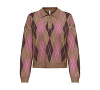 ONLY Onlibi LS Check Polo CC Knt, Coconut Toasted, XL para Mujer