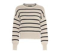 ONLY Onlibi LS O-Neck Noos KNT Jersey para Mujer, Whitecap Gray/Stripes:w. Black, M