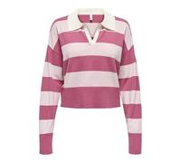 ONLY Onlibi LS Stripe Polo Pullover CC Knt Jersey, Baby's Breath, XL para Mujer