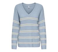 ONLY Onlibi LS Stripe V-Neck CC Knt, Color Azul, XS para Mujer