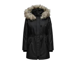Only Onliris 2023 Otw - Parka Para Invierno Abrigo, Mujer, Black/Detail:NATURE FUR, XS